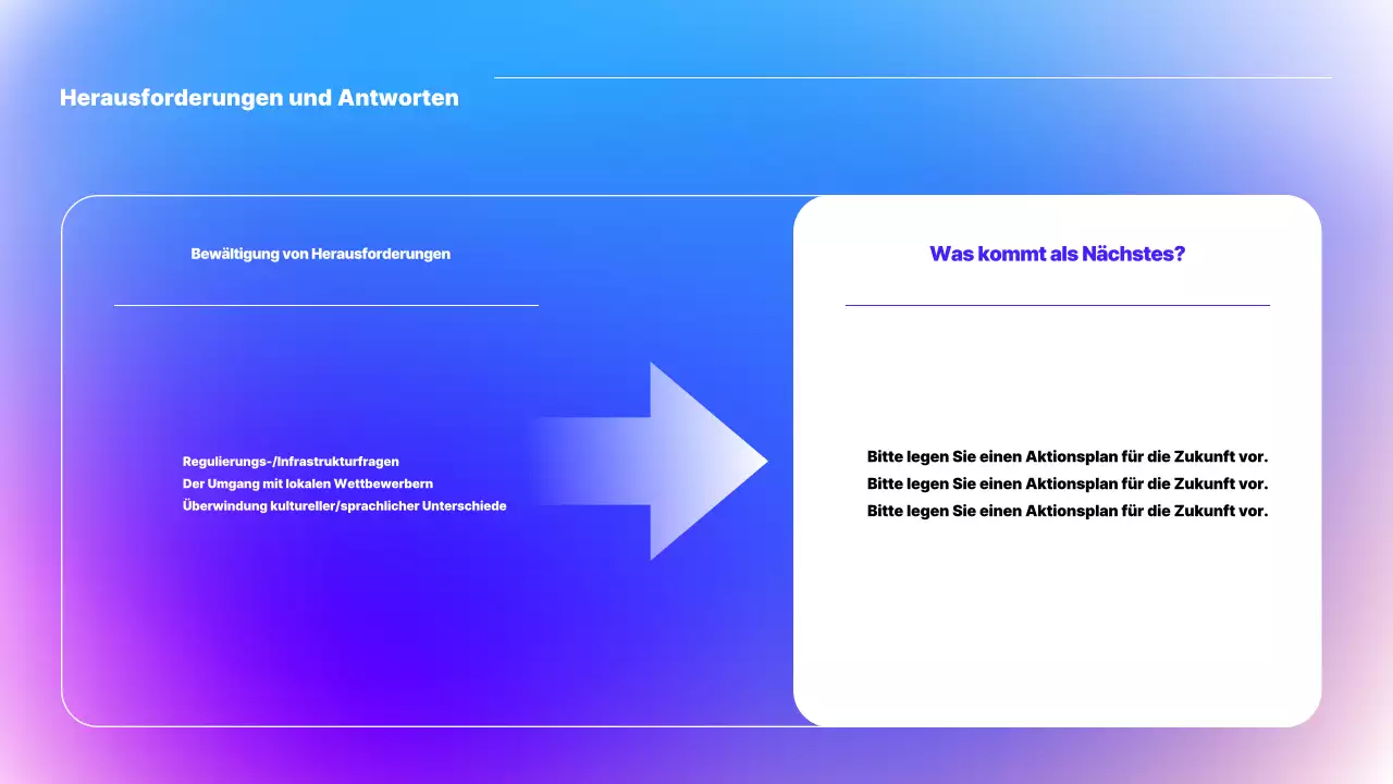 Präsentation des Seminars mit modernen Beispielen für Blau und Lila