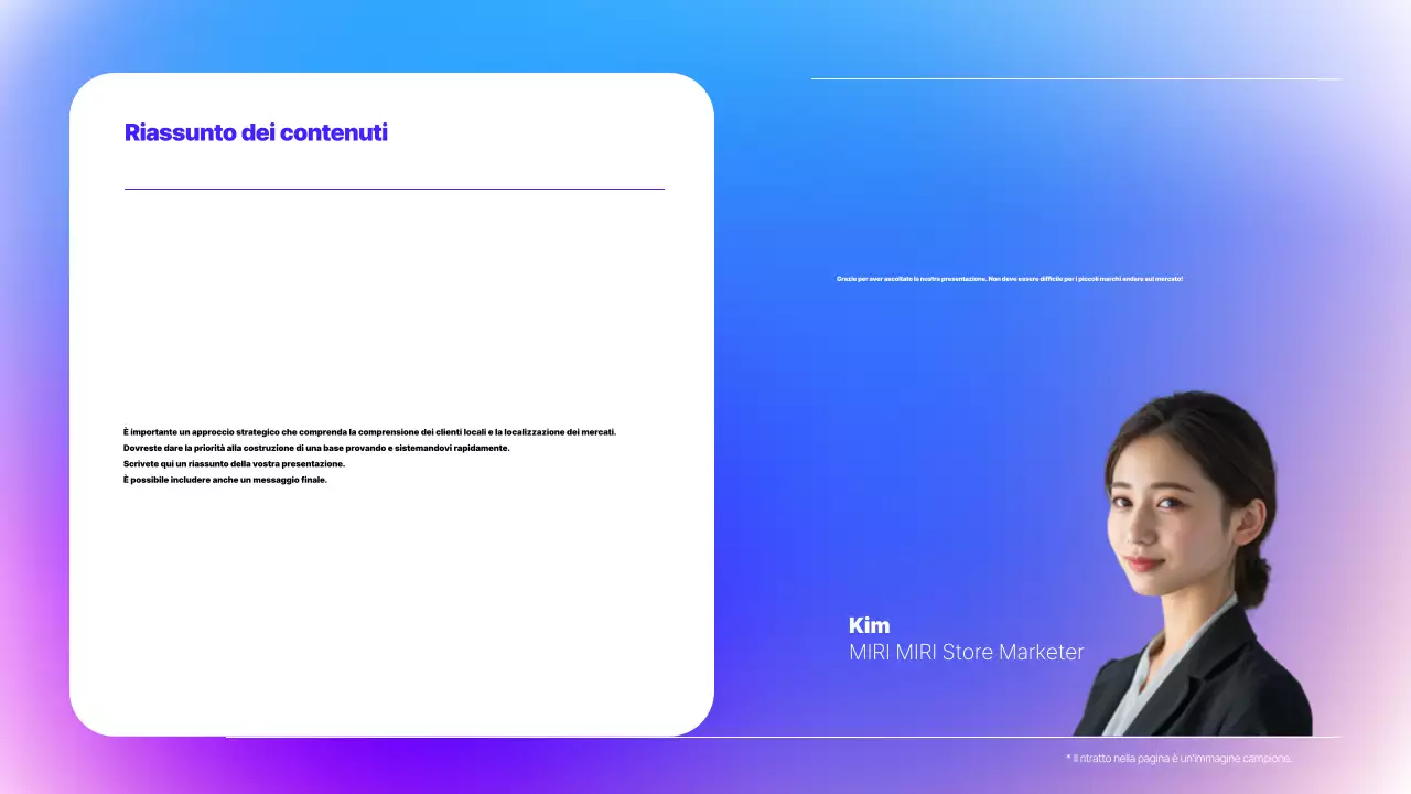 Presentazione del seminario con esempi moderni di blu e viola