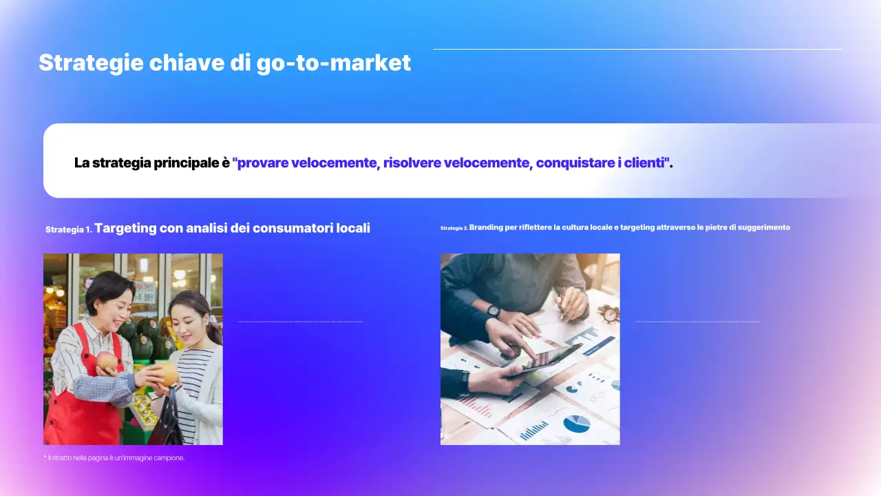 Presentazione del seminario con esempi moderni di blu e viola