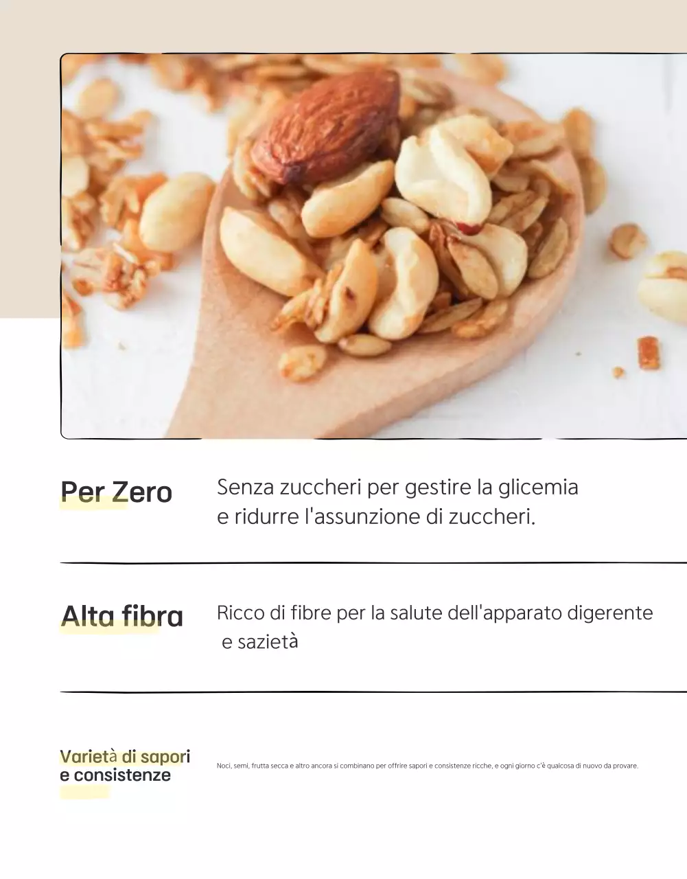 Promuovere i punti di controllo del granulato di base nei colori marrone e beige.