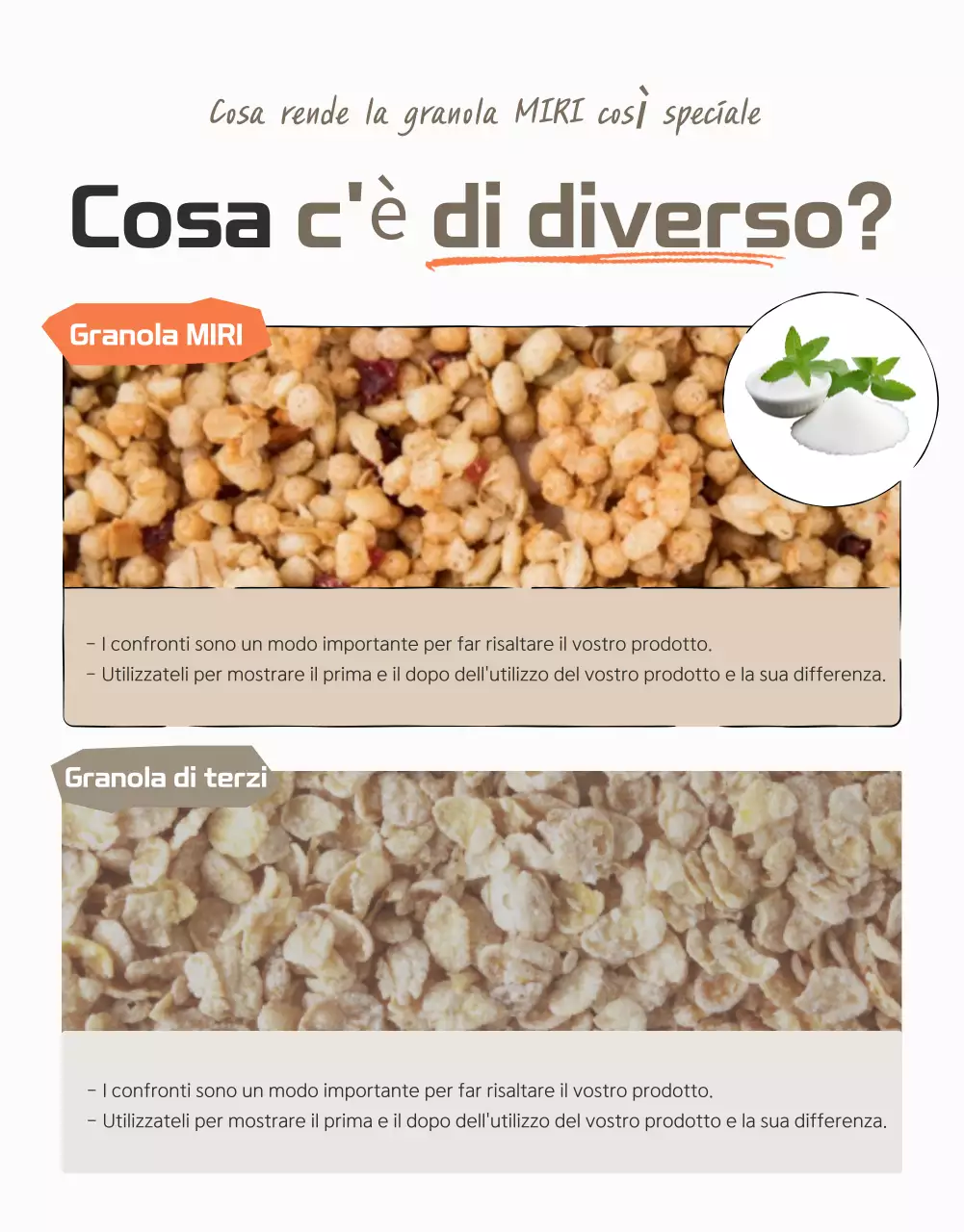 Promuovere i punti di controllo del granulato di base nei colori marrone e beige.