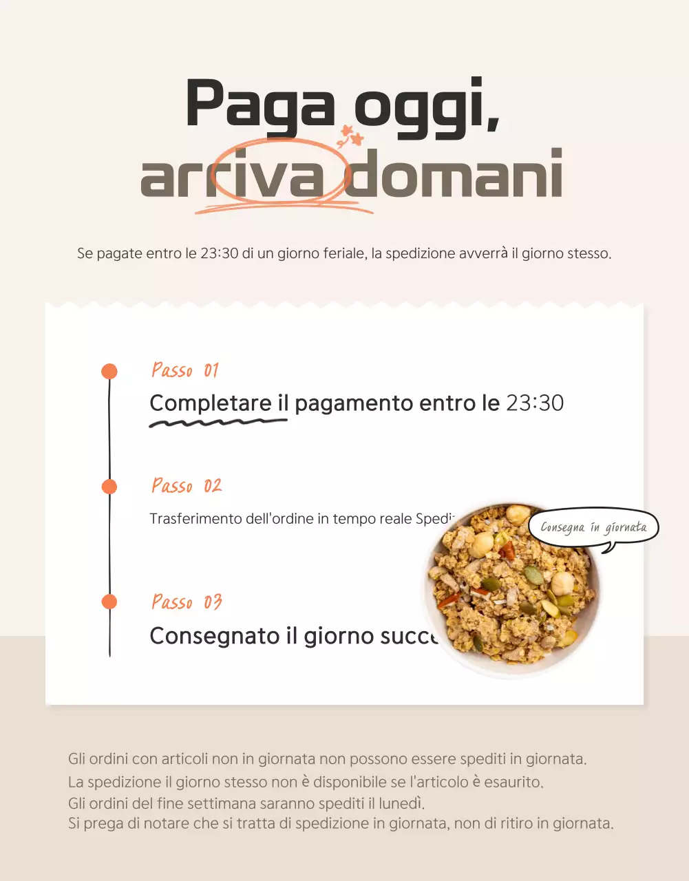 Promuovere il muesli di base marrone e beige e cosa cercare