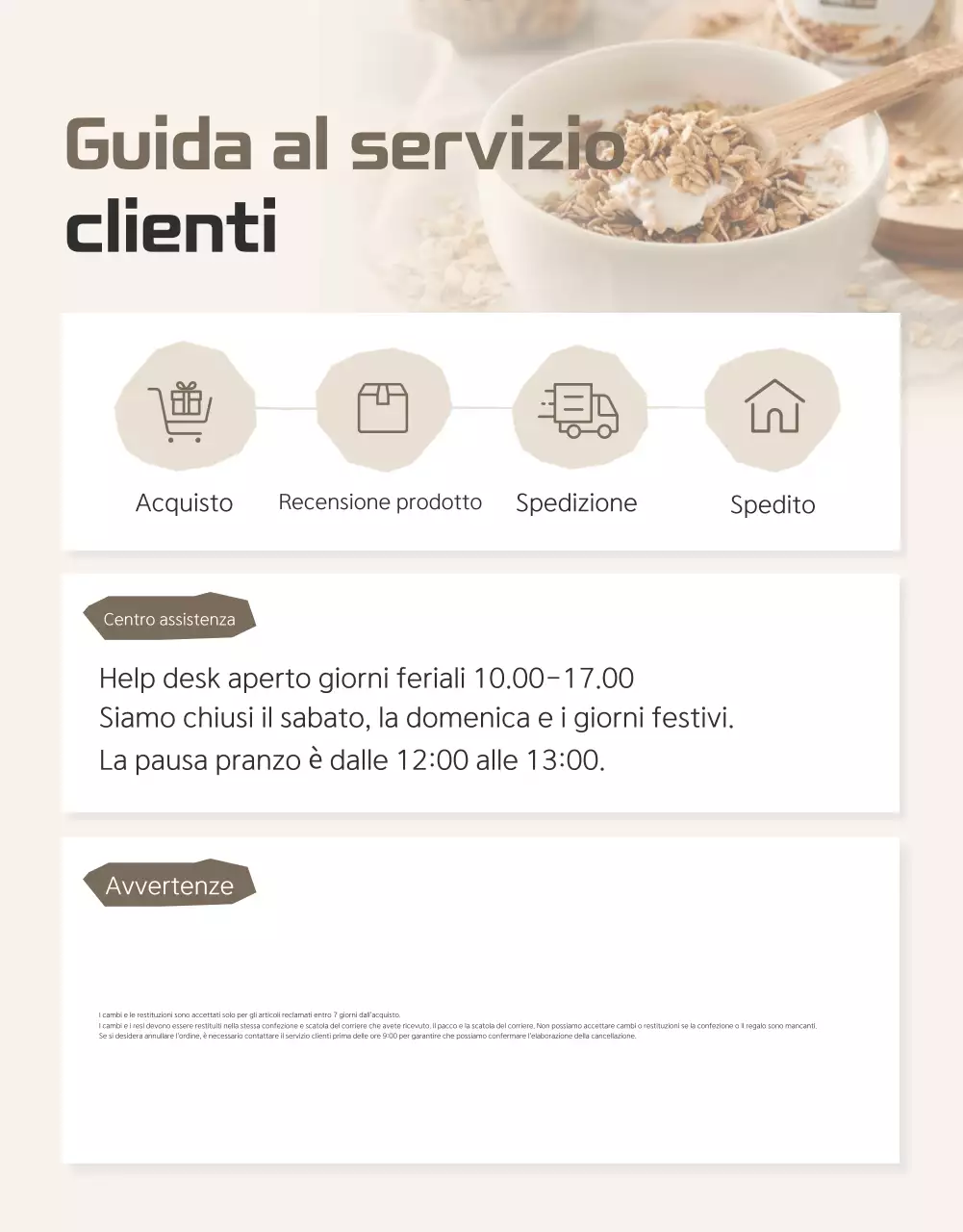 Promuovere il muesli di base marrone e beige e cosa cercare