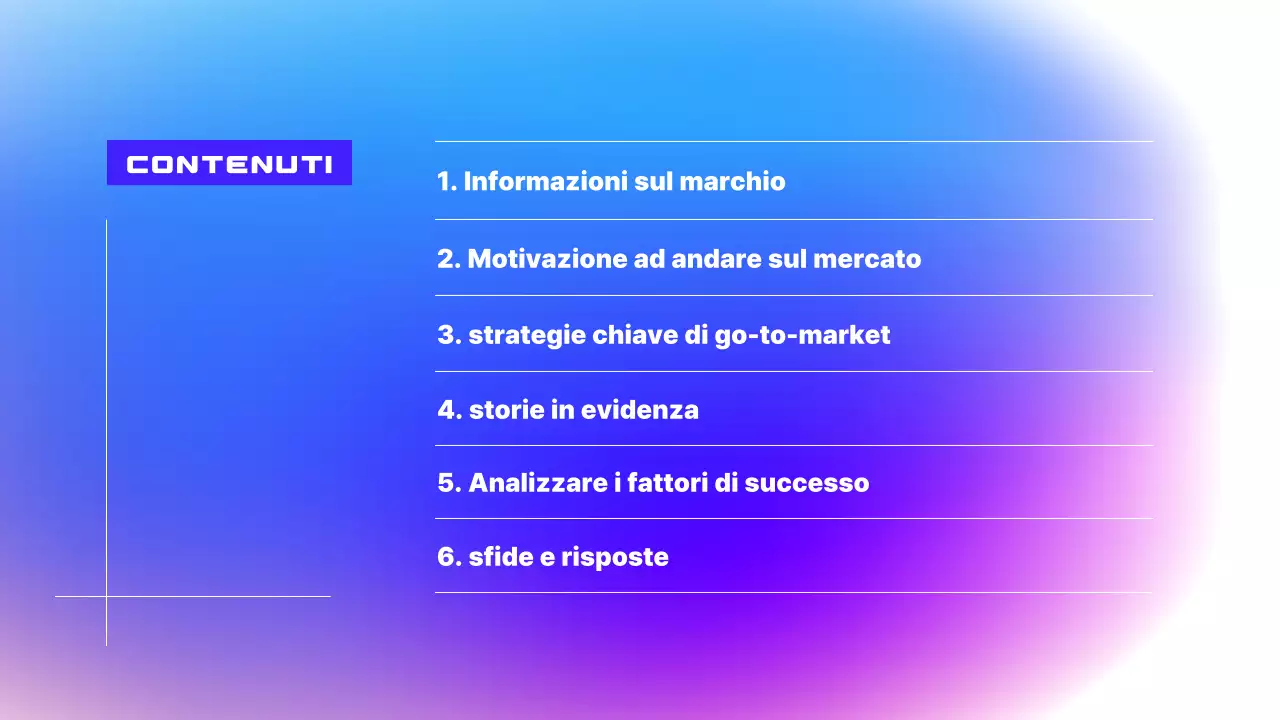 Presentazione del seminario con esempi moderni di blu e viola