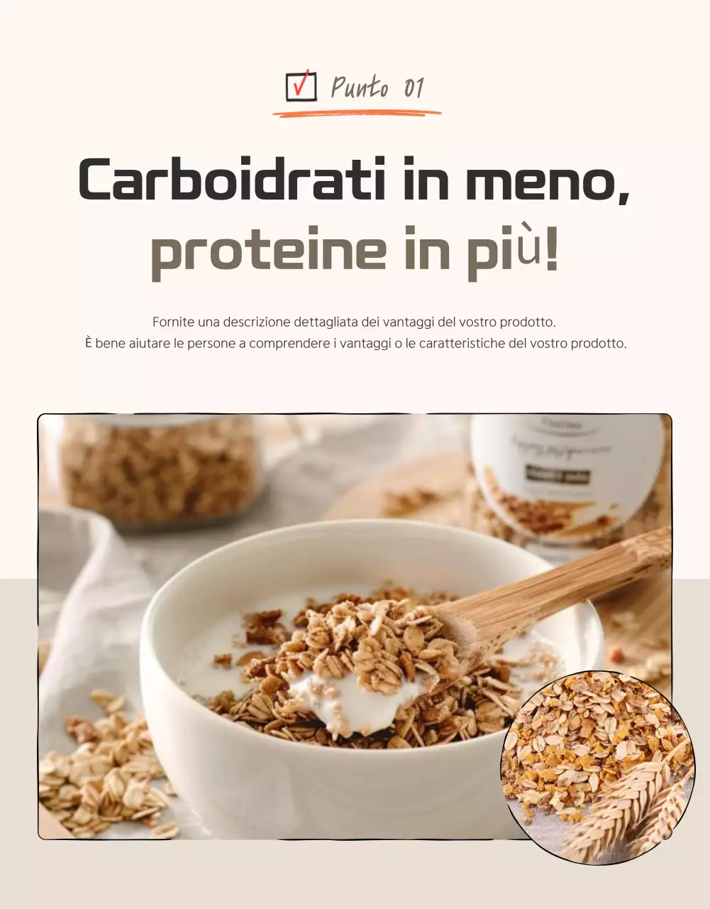 Promuovere i punti di controllo del granulato di base nei colori marrone e beige.