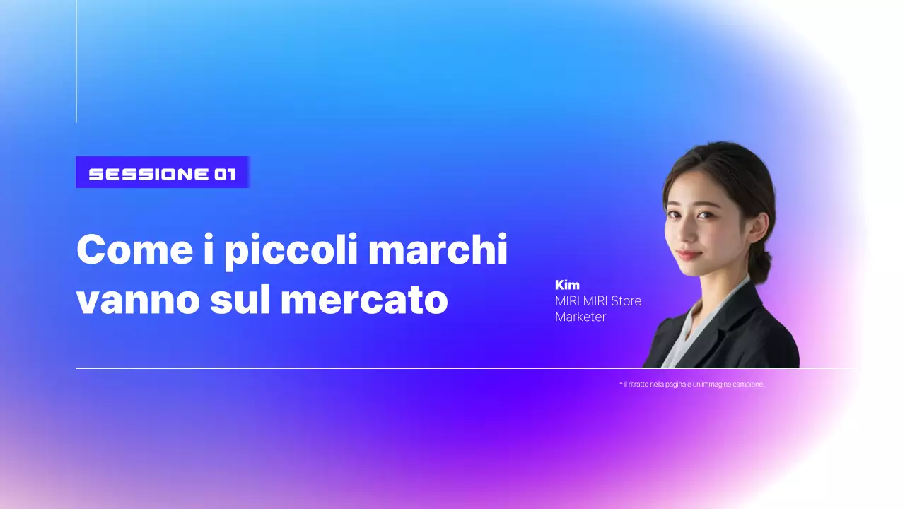 Presentazione del seminario con esempi moderni di blu e viola