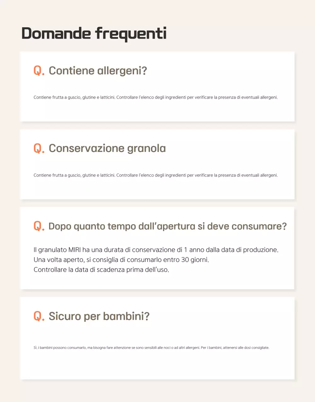 Promuovere il muesli di base marrone e beige e cosa cercare