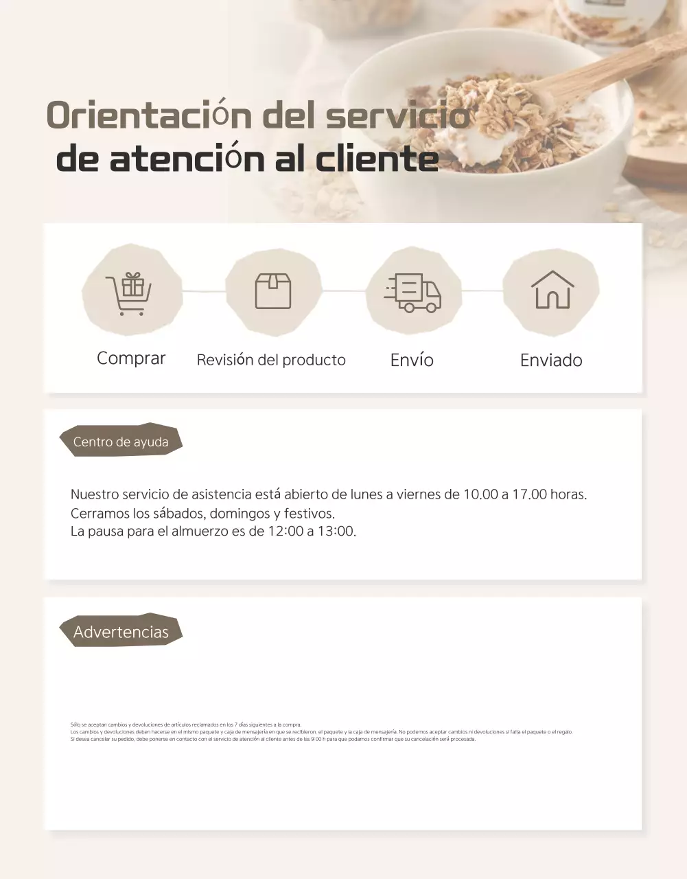 Promover la granola básica marrón y beige y en qué fijarse