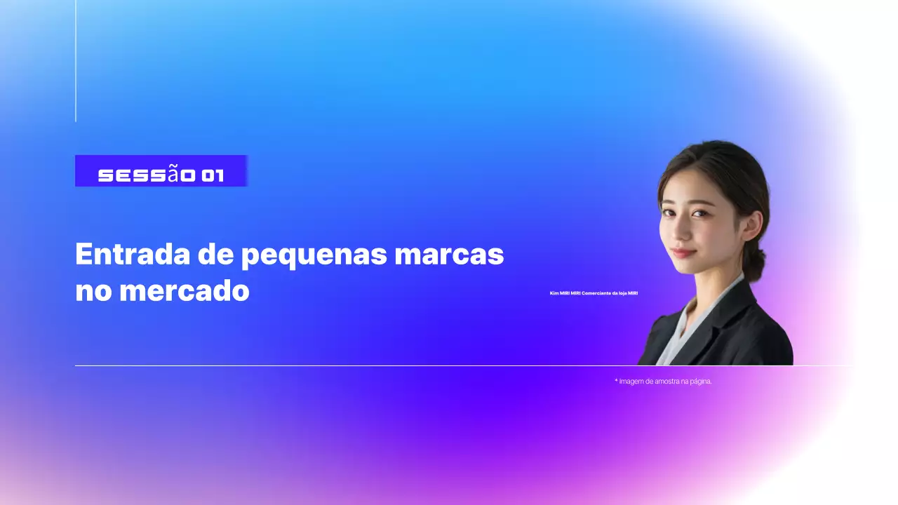 Apresentação do seminário com exemplos modernos de azul e púrpura