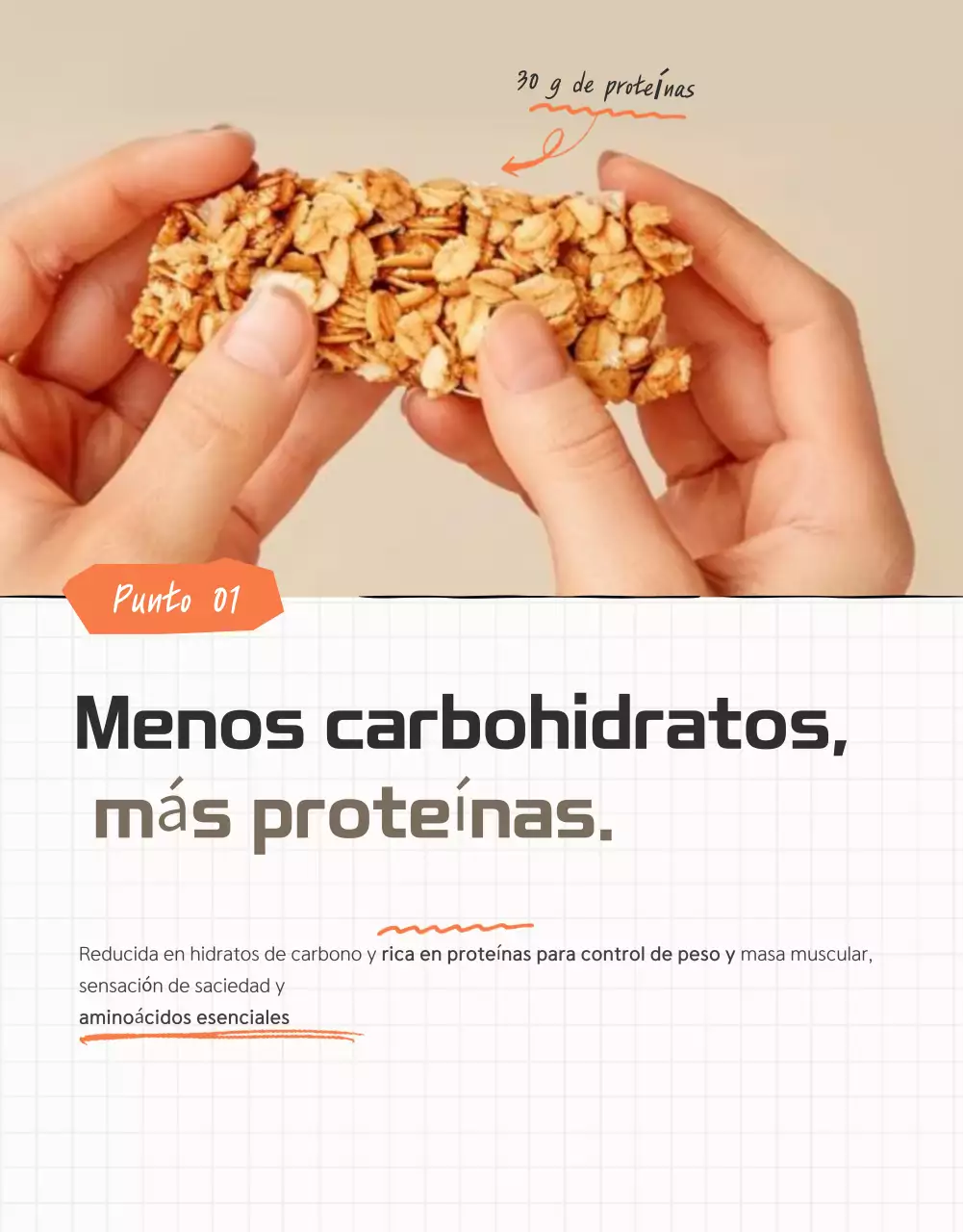 Promover puntos de control básicos de granola en marrones y beiges