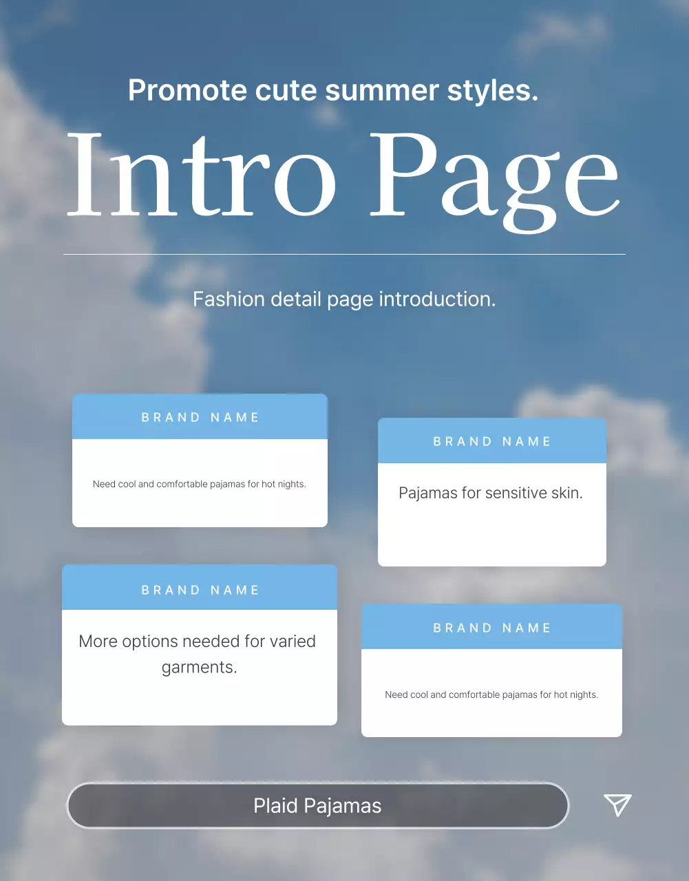 Promote your intro page on a light blue-and-white, summer-ready fashion mall