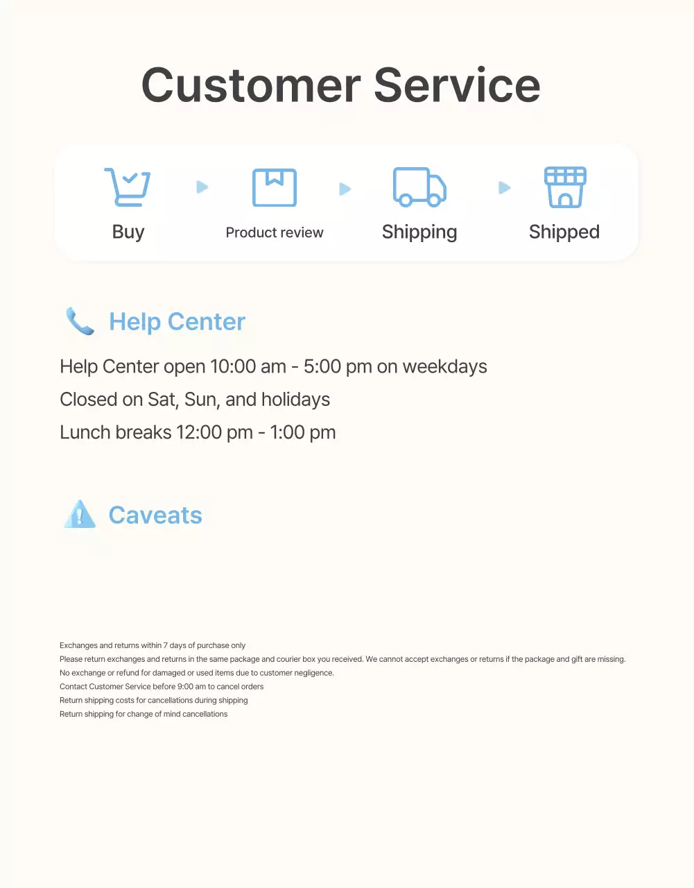 Informações e precauções a ter no centro comercial de moda de verão azul-claro e branco
