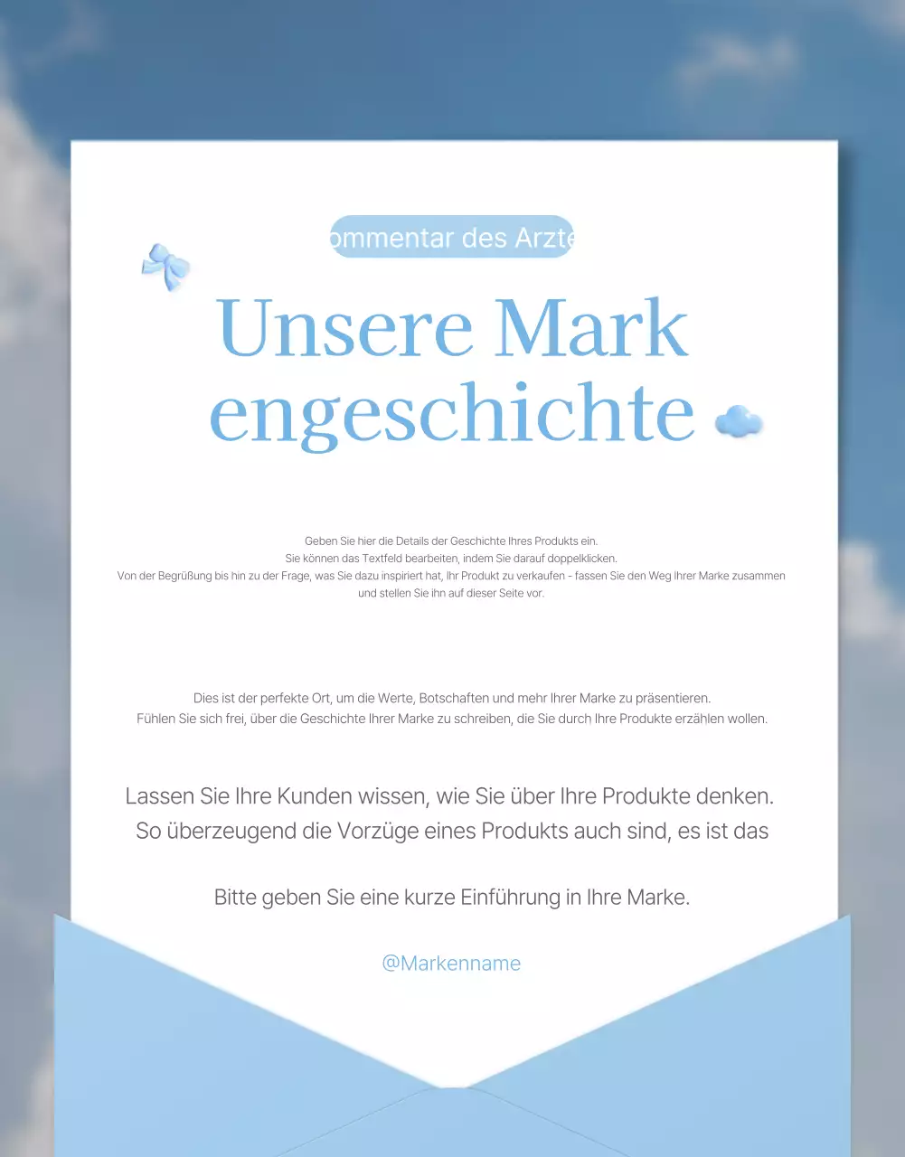 Bewerben Sie Ihre Intro-Seite in einem hellblau-weißen, sommerlichen Modezentrum