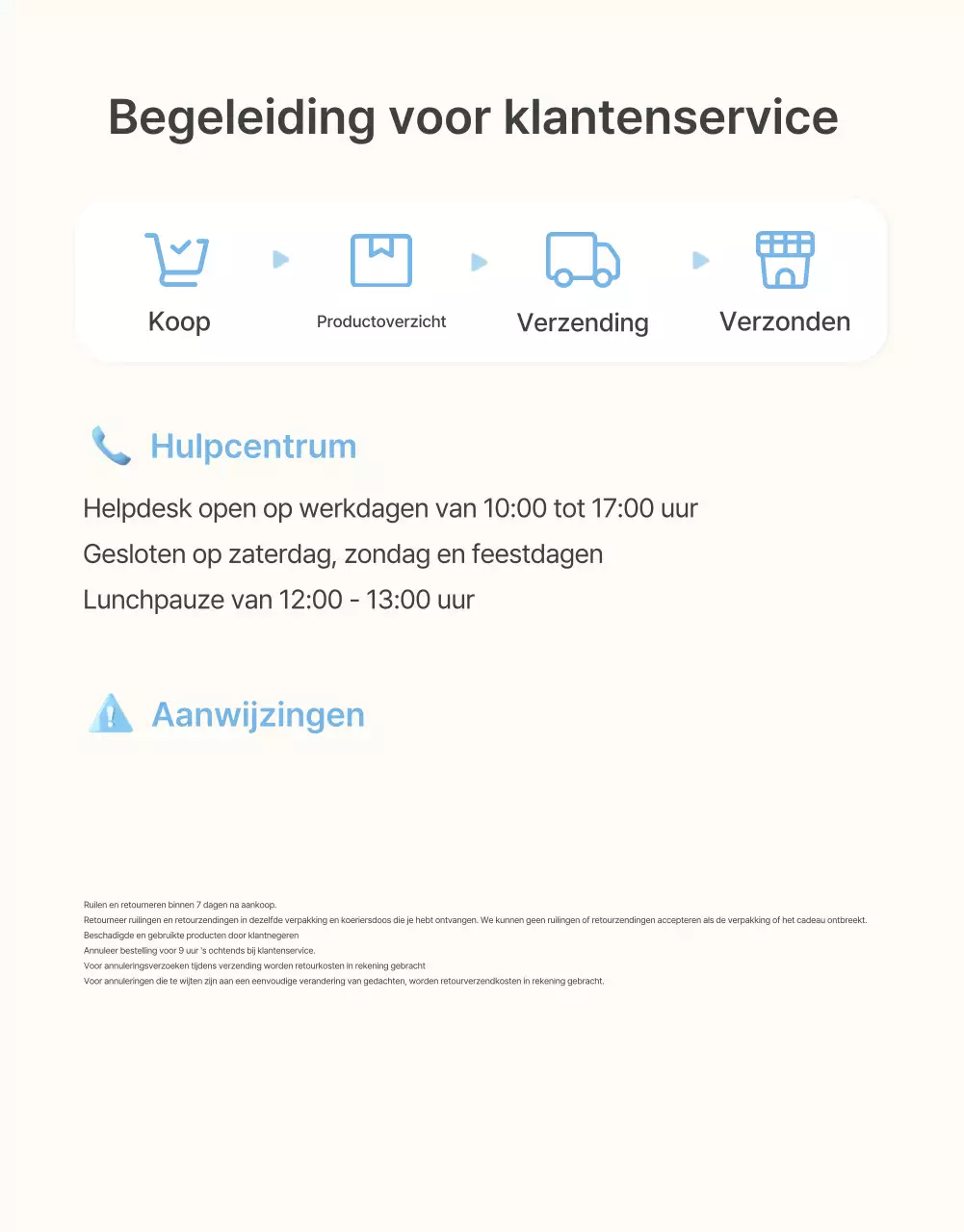 Informatie en voorzorgsmaatregelen in het lichtblauw-witte zomermodecentrum