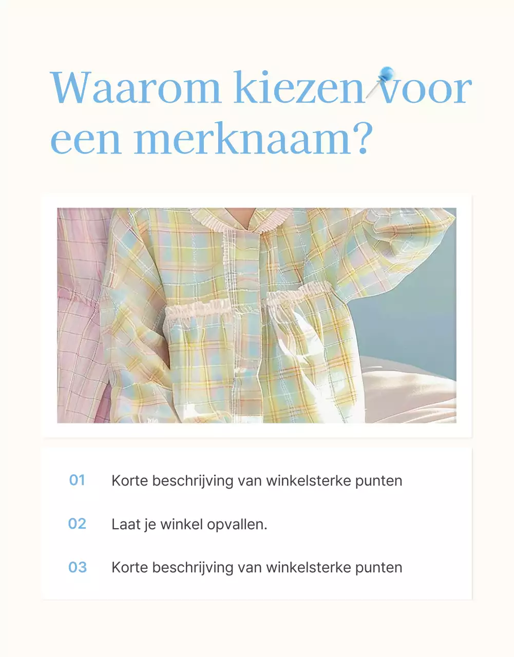 Promoot je intropagina op een lichtblauw-wit, zomerklaar modecentrum