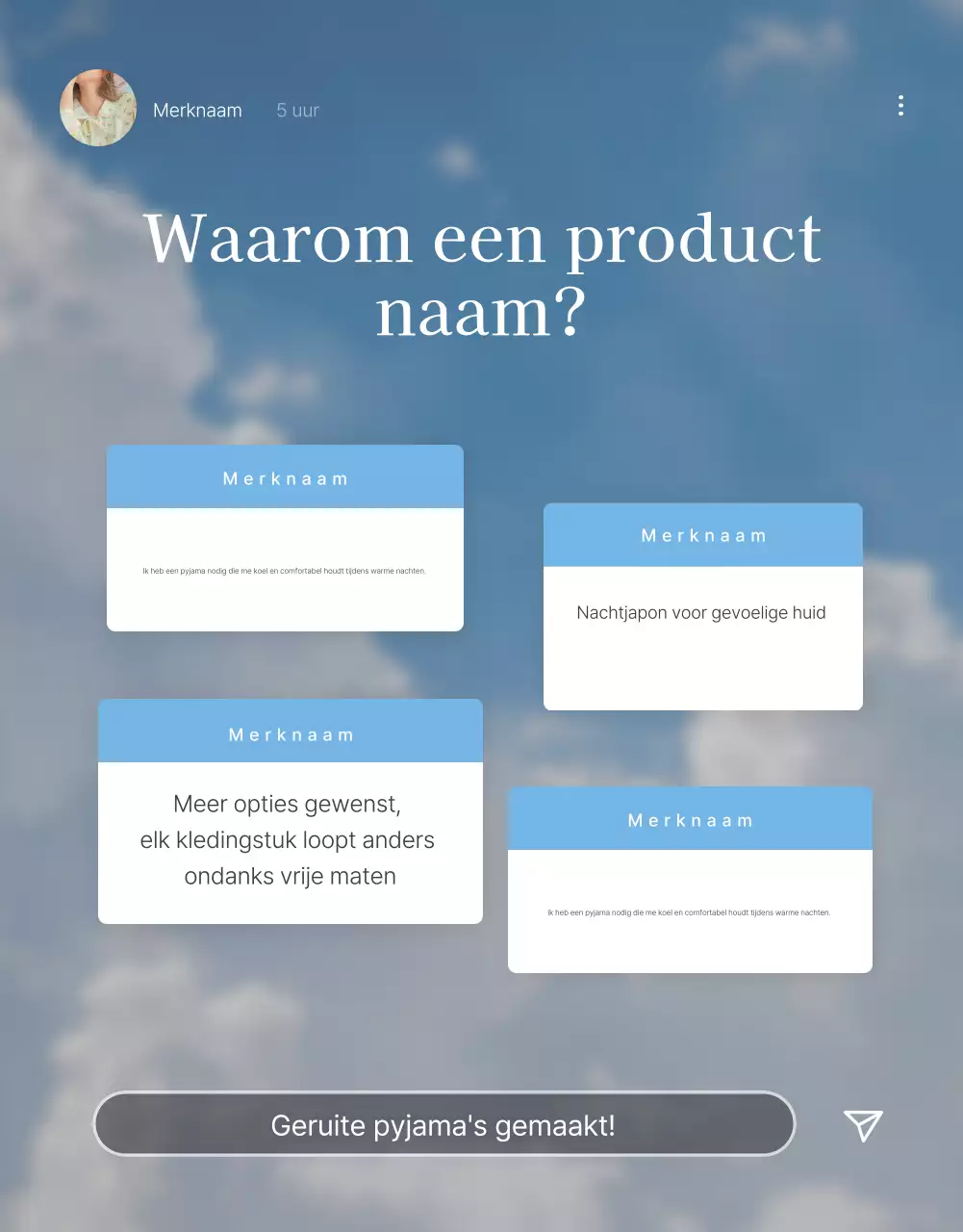 Promoot je intropagina op een lichtblauw-wit, zomerklaar modecentrum