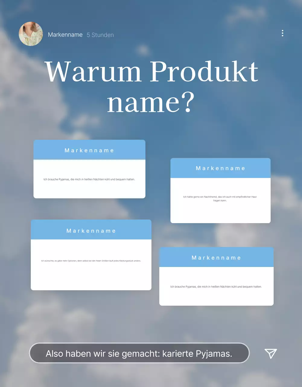 Bewerben Sie Ihre Intro-Seite in einem hellblau-weißen, sommerlichen Modezentrum