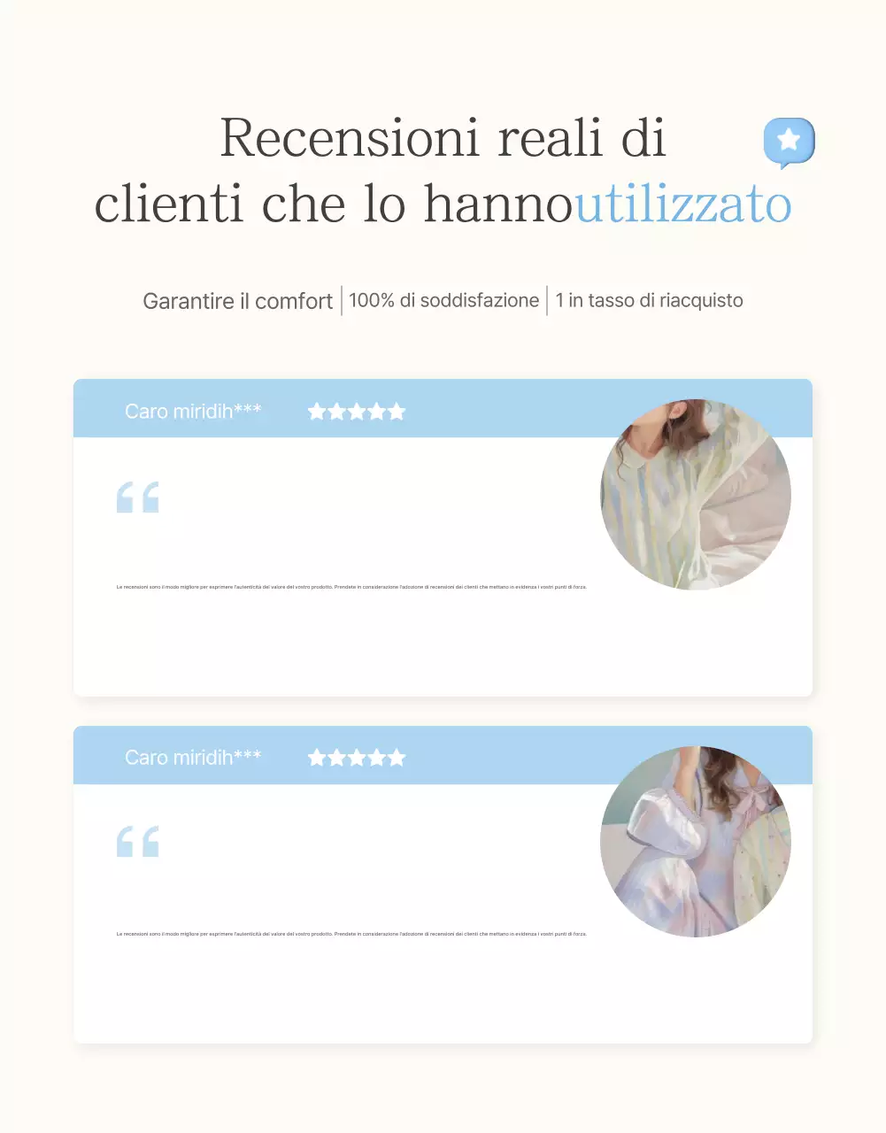 Promuovete le vostre recensioni, i vostri eventi fotografici e le vostre pagine di recensioni presso il vostro centro commerciale di moda preferito, in azzurro e bianco per l'estate.