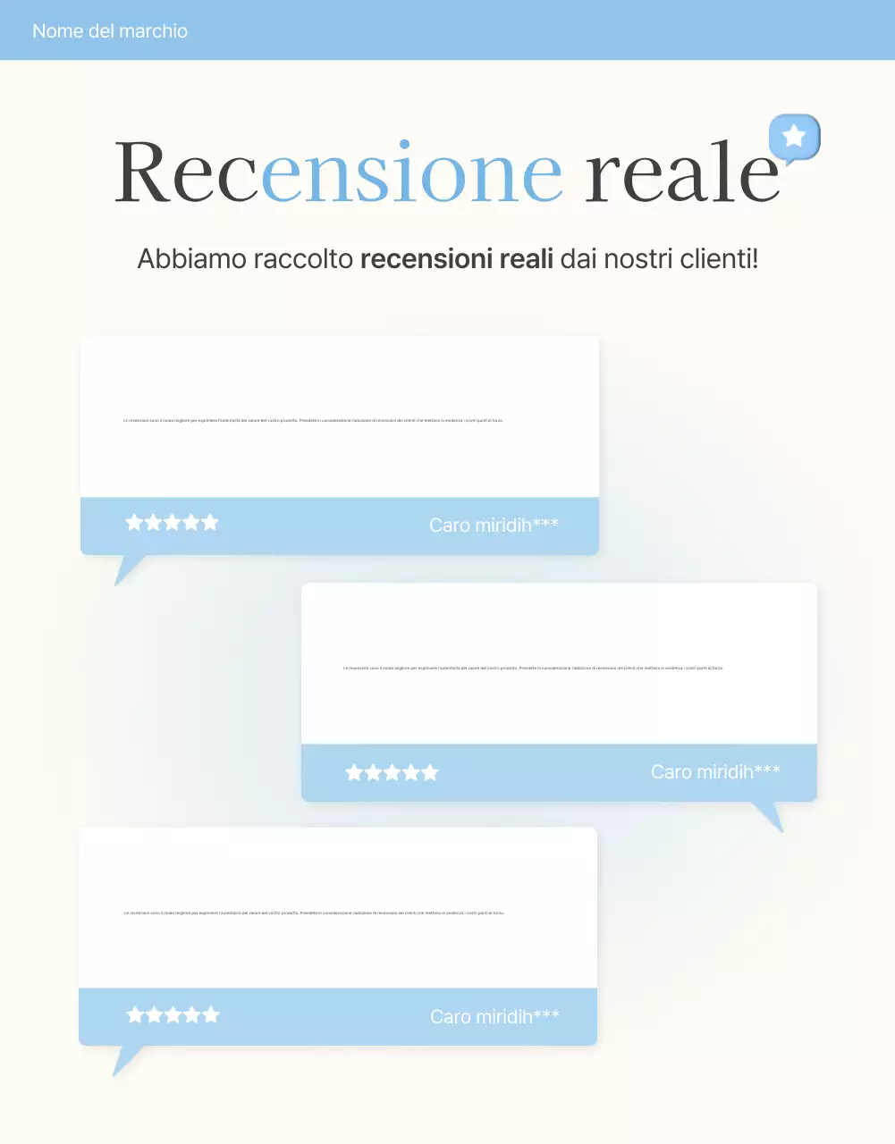 Promuovete le vostre recensioni, i vostri eventi fotografici e le vostre pagine di recensioni presso il vostro centro commerciale di moda preferito, in azzurro e bianco per l'estate.