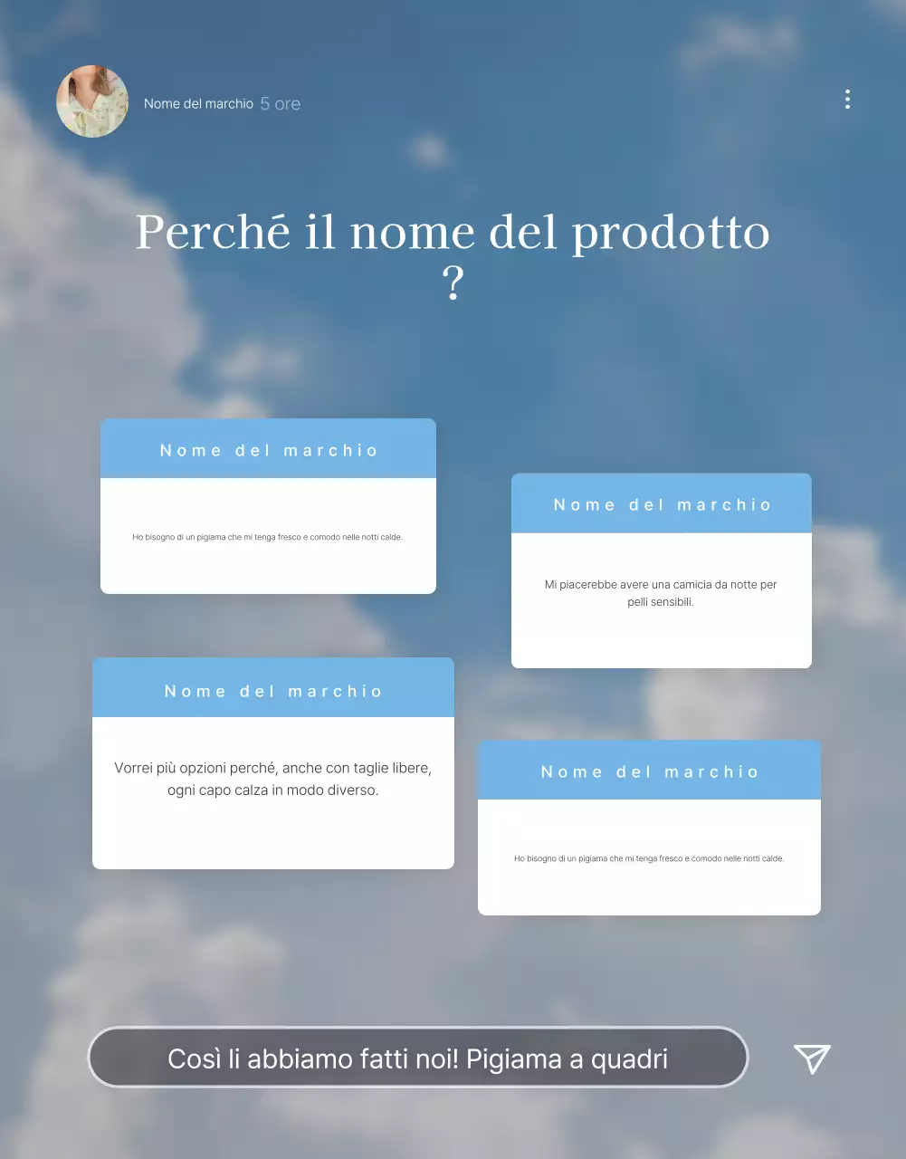 Promuovete la vostra pagina introduttiva su un centro commerciale di moda azzurro e bianco, pronto per l'estate.