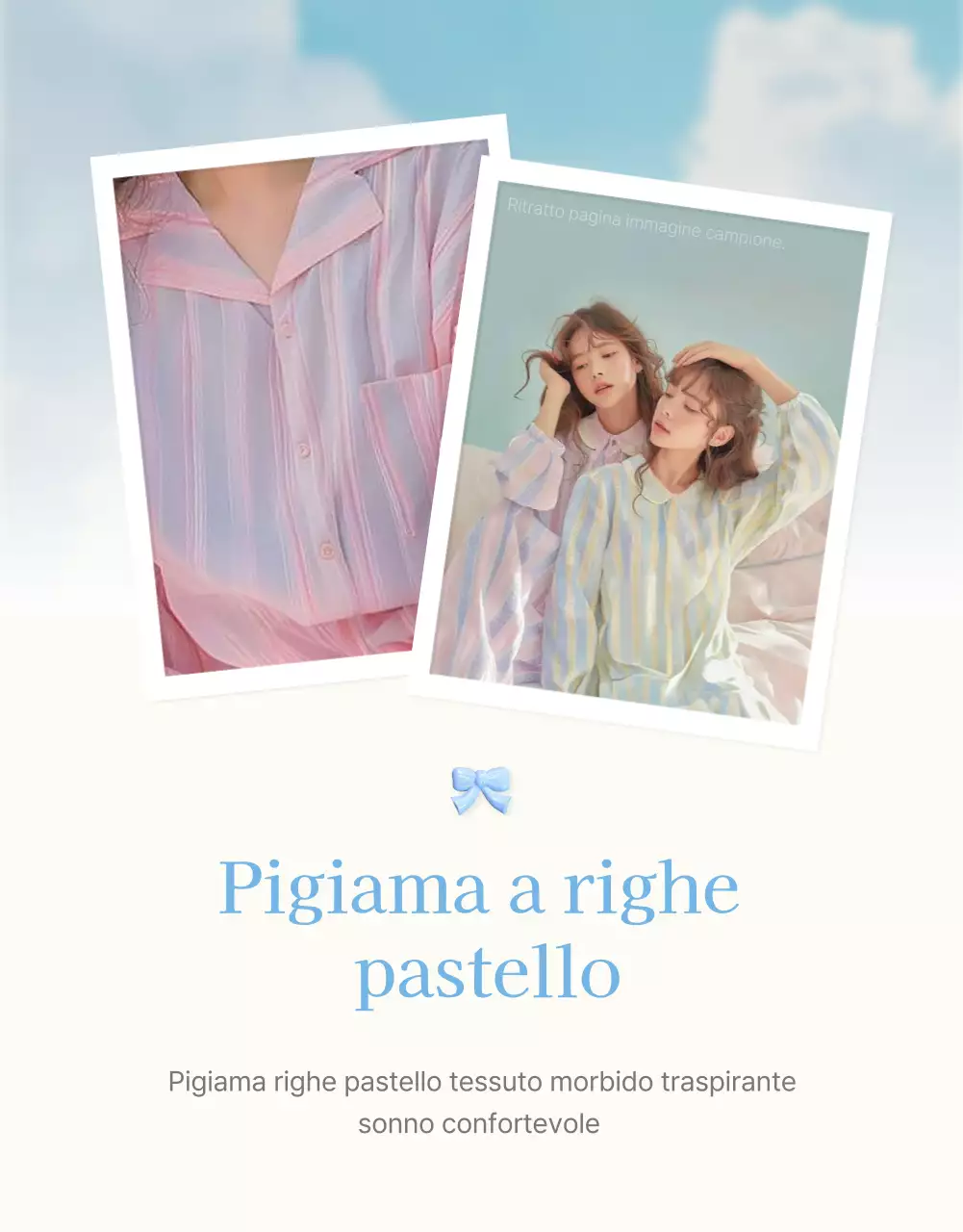 Promuovete un centro commerciale di moda pronto per l'estate con una simpatica emoji di nuvola e nastro in azzurro e bianco.