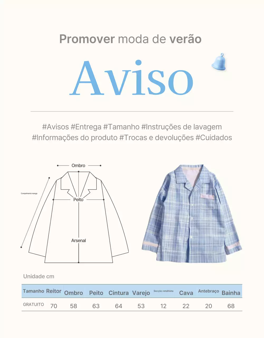 Informações e precauções a ter no centro comercial de moda de verão azul-claro e branco