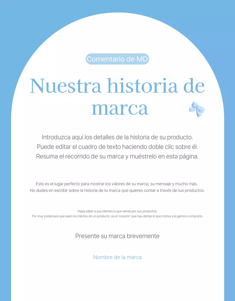 Promociona tu página de presentación en un centro comercial de moda en azul claro y blanco, listo para el verano