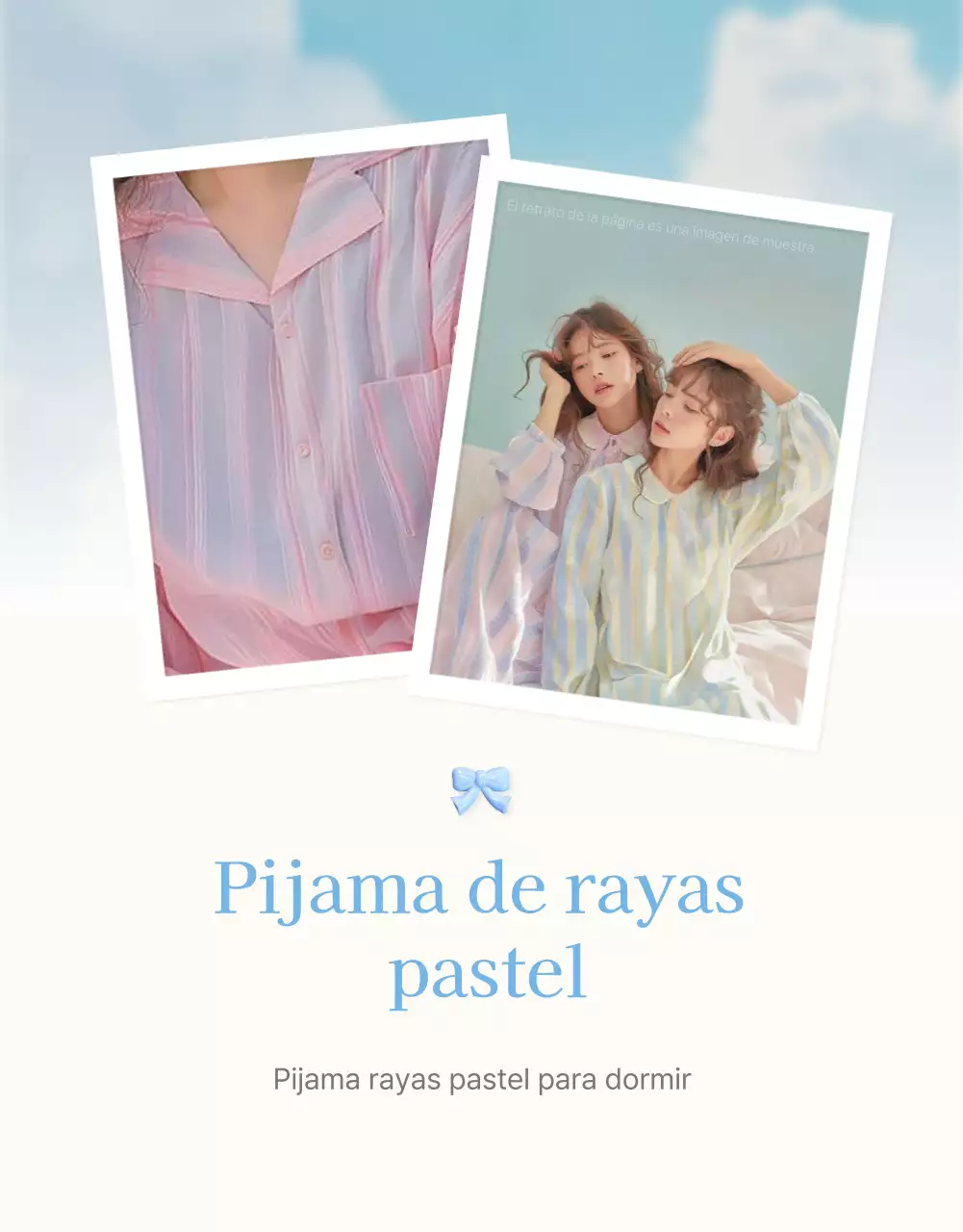 Promociona un centro comercial de moda listo para el verano con un simpático emoji de nube y lazo en azul claro y blanco.