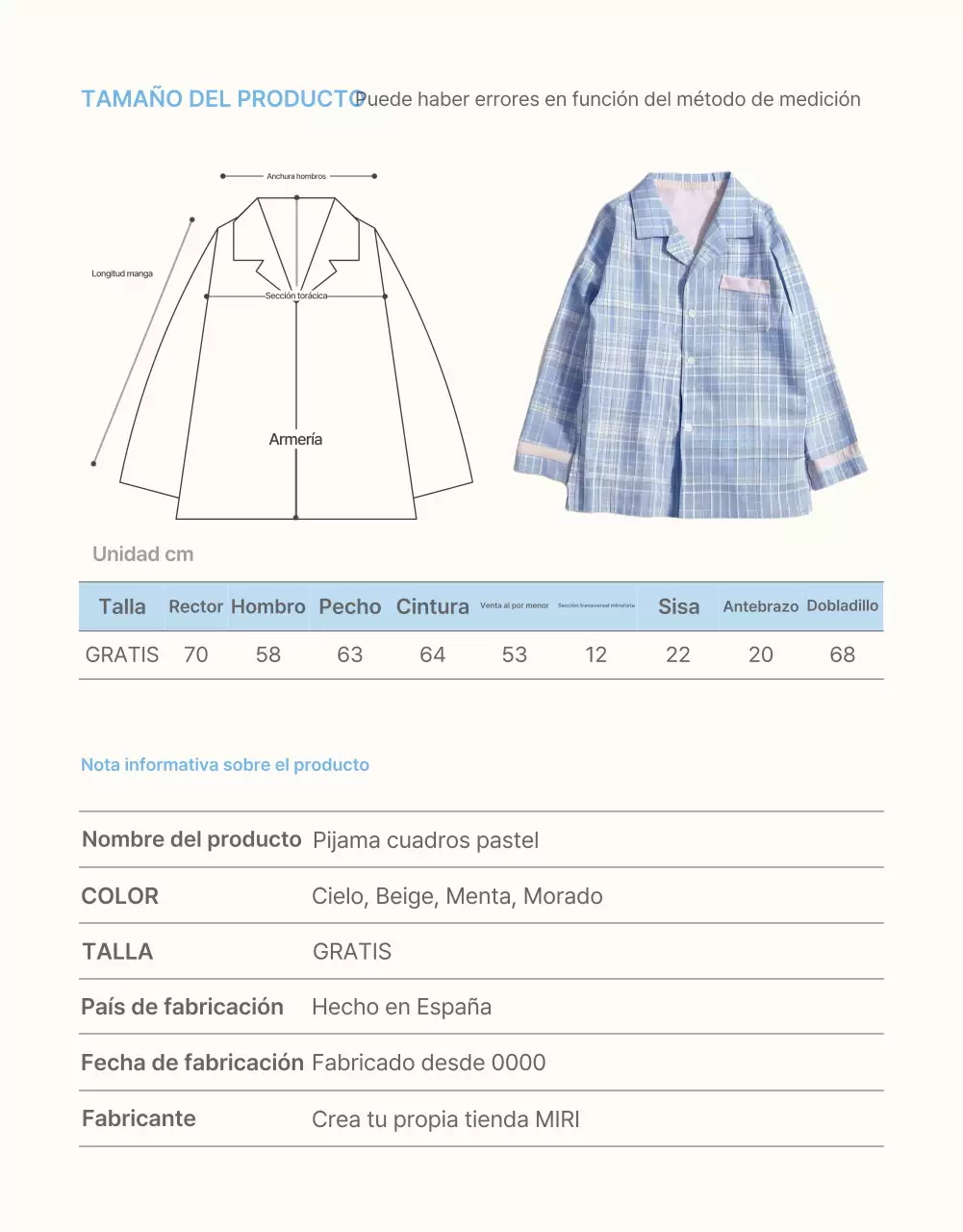 Información y precauciones que deben tomarse en el centro comercial de moda estival celeste y blanco