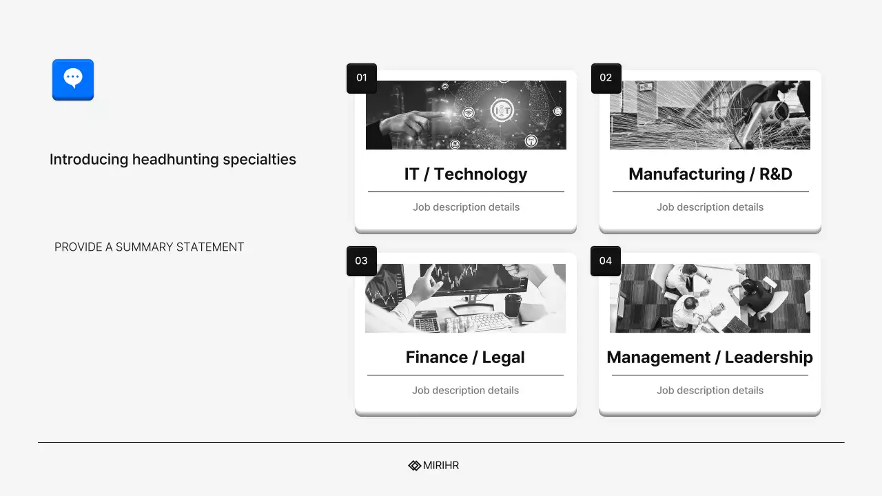 Simple blue and light blue HR headhunting service proposal
