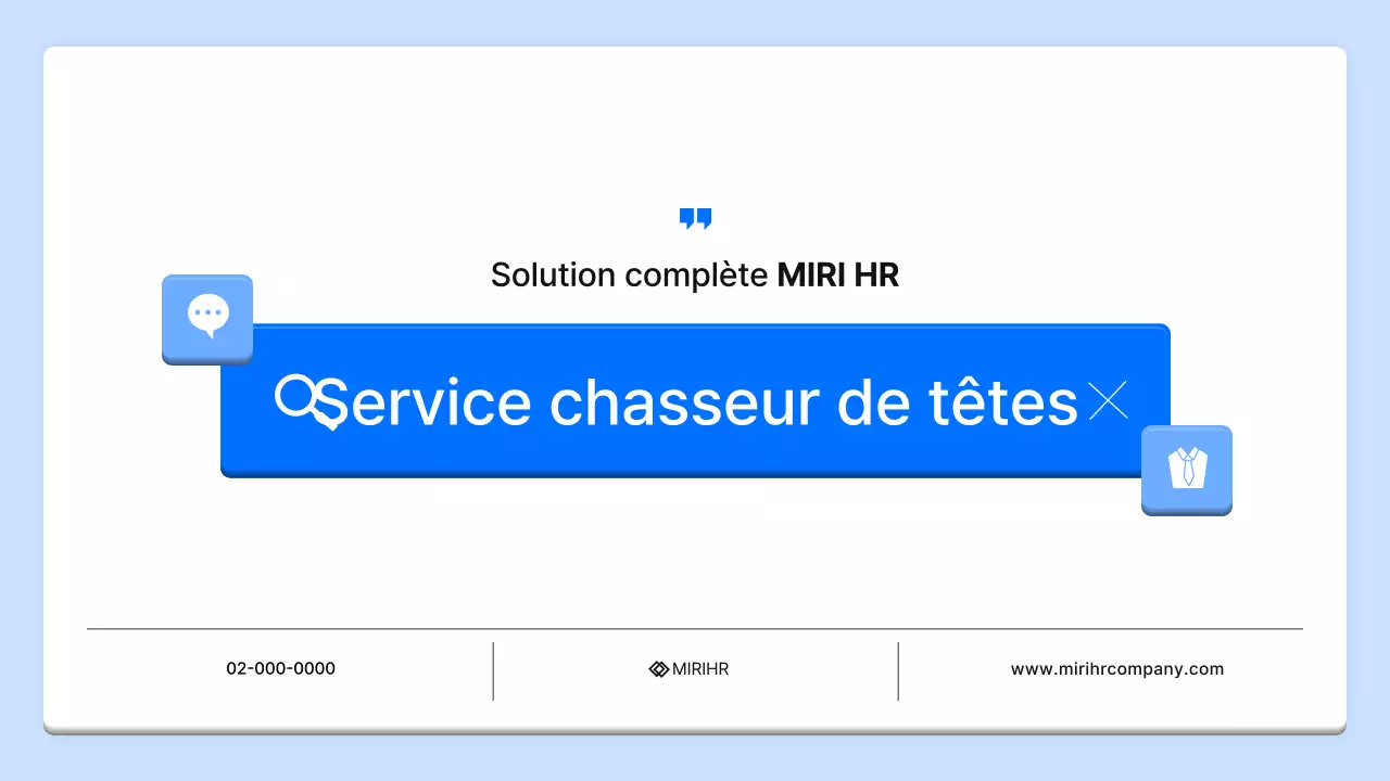 Proposition simple de service de chasse de têtes en RH en bleu et bleu clair