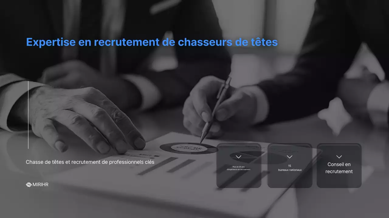 Proposition simple de service de chasse de têtes en RH en bleu et bleu clair