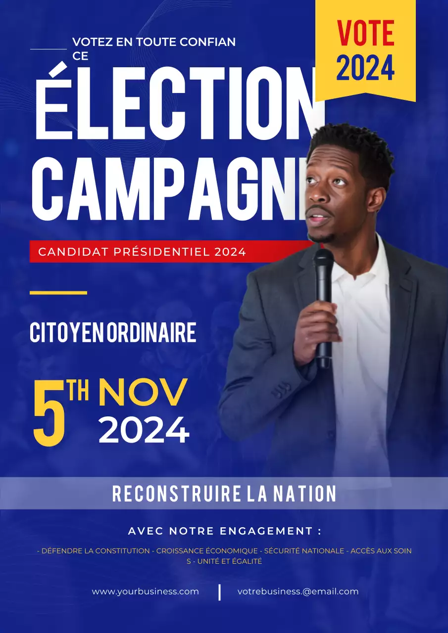 Campagne électorale minimaliste d'inscription des électeurs rouges et bleus