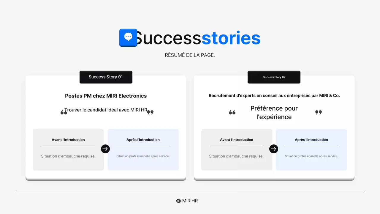 Proposition simple de service de chasse de têtes en RH en bleu et bleu clair