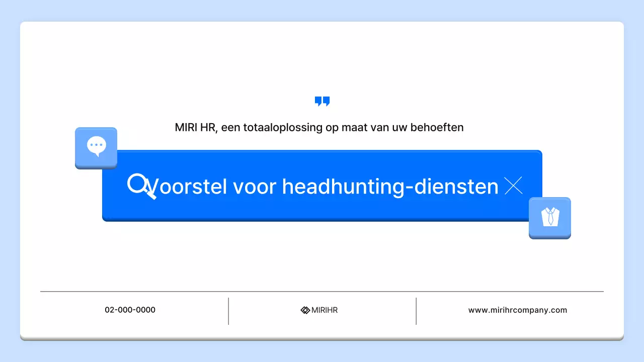Eenvoudig HR Headhunting Service Voorstel in Blauw en Lichtblauw