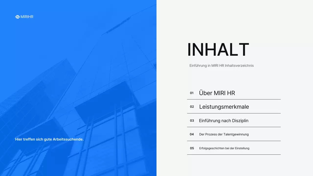 Einfacher HR Headhunting Service Vorschlag in Blau und Hellblau