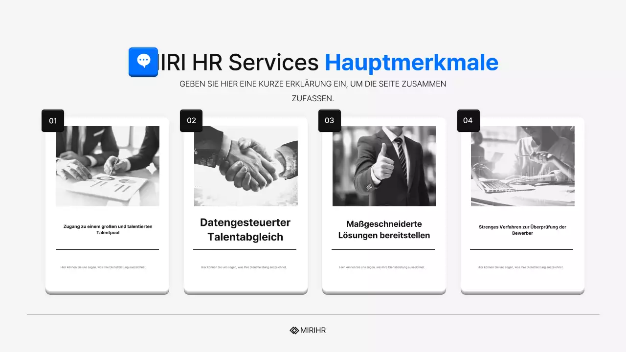Einfacher HR Headhunting Service Vorschlag in Blau und Hellblau