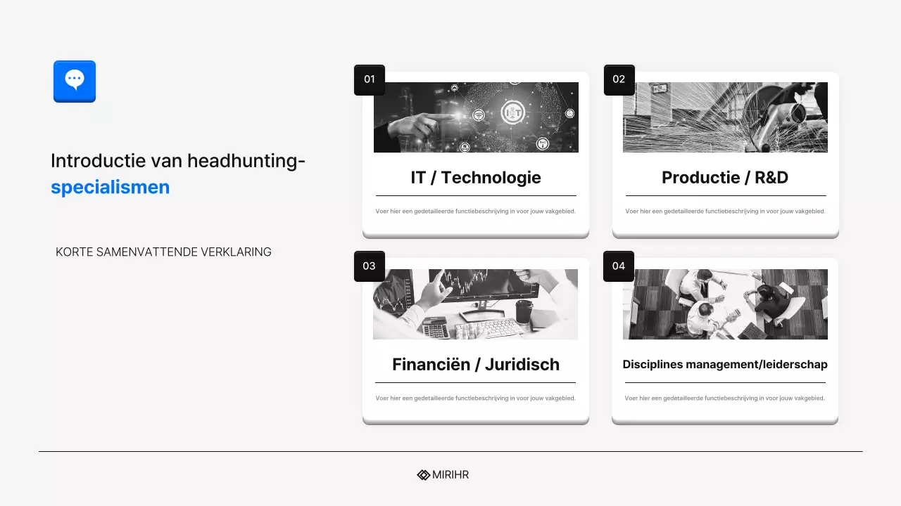 Eenvoudig HR Headhunting Service Voorstel in Blauw en Lichtblauw