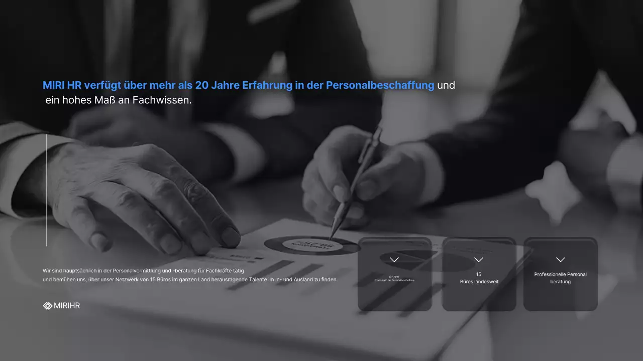 Einfacher HR Headhunting Service Vorschlag in Blau und Hellblau