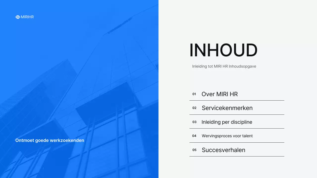 Eenvoudig HR Headhunting Service Voorstel in Blauw en Lichtblauw