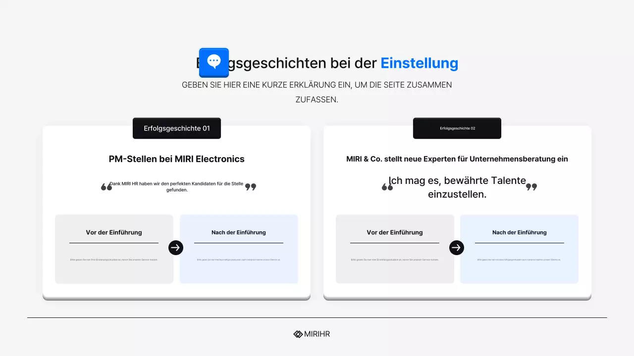 Einfacher HR Headhunting Service Vorschlag in Blau und Hellblau