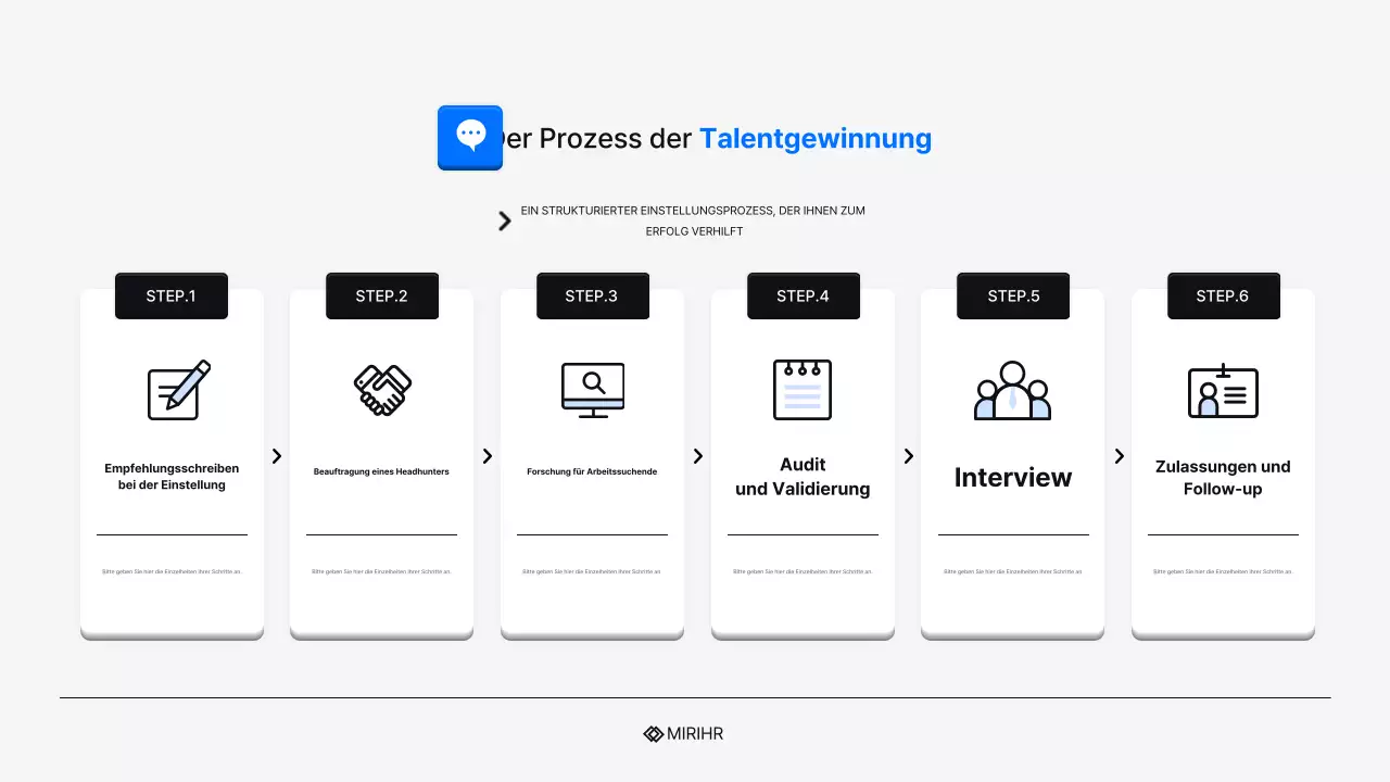 Einfacher HR Headhunting Service Vorschlag in Blau und Hellblau