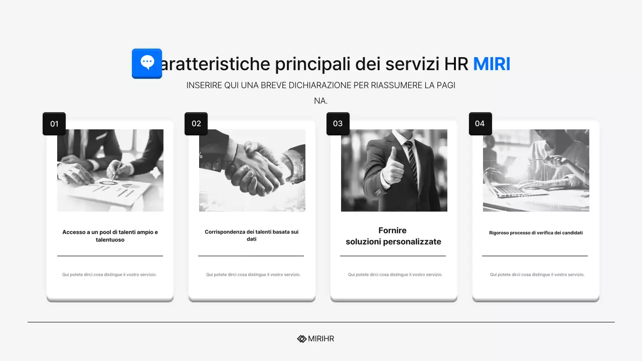 Proposta di servizio di ricerca di personale semplice in blu e azzurro