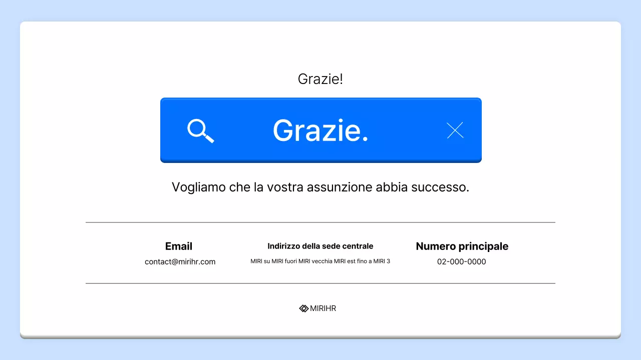 Proposta di servizio di ricerca di personale semplice in blu e azzurro