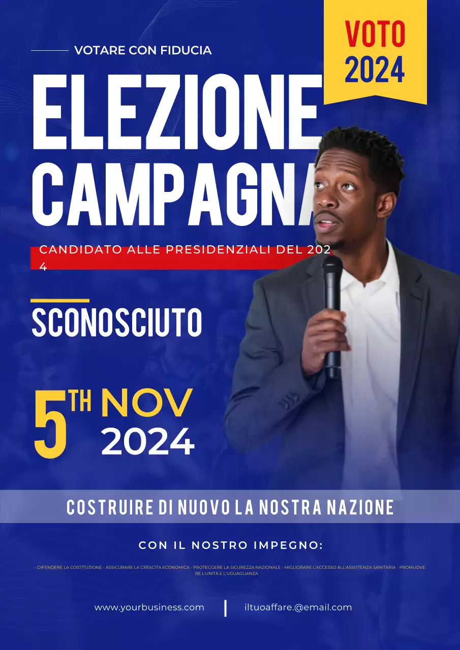 Campagna elettorale minimalista di registrazione degli elettori rossi e blu