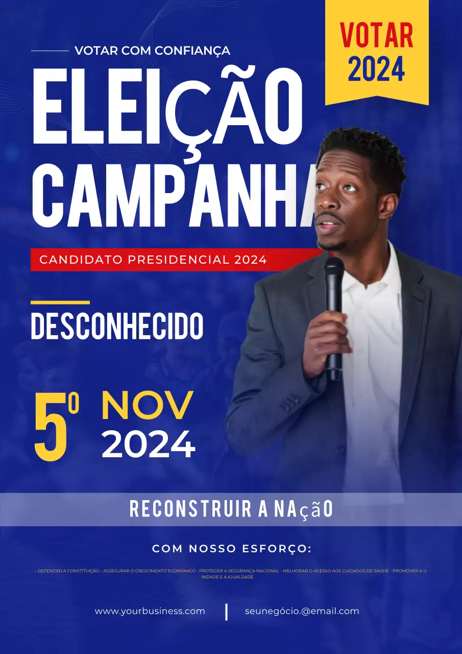Campanha eleitoral de registo de eleitores minimalista vermelha e azul