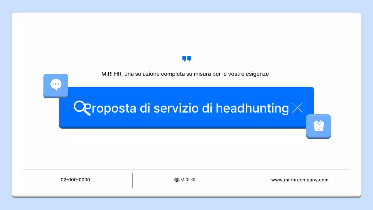 Proposta di servizio di ricerca di personale semplice in blu e azzurro