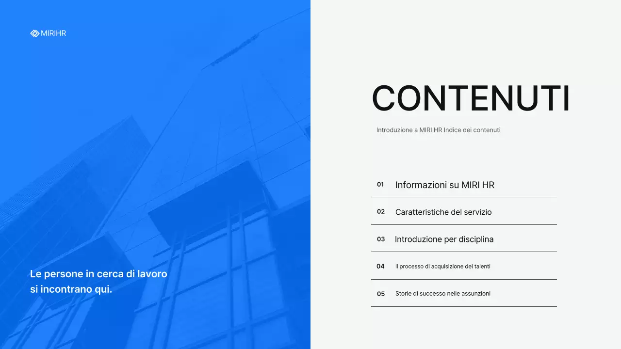 Proposta di servizio di ricerca di personale semplice in blu e azzurro