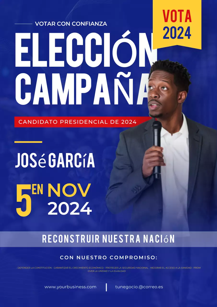 Campaña electoral minimalista de inscripción de votantes rojos y azules