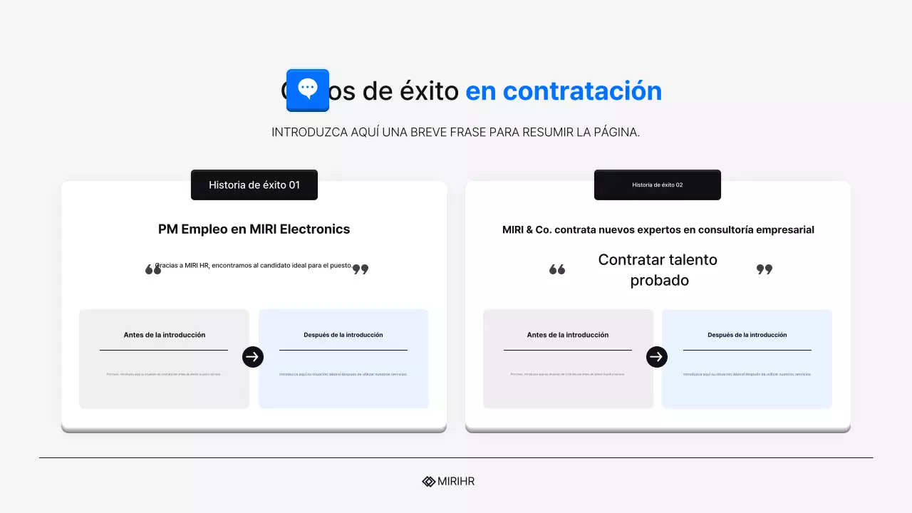 Propuesta sencilla de servicio de búsqueda de personal en azul y azul claro